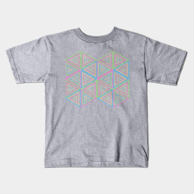 Triangle Square Tecture Kids T-Shirt by WaltzConer